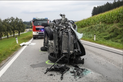 Schwerer Verkehrsunfall auf der Sauwald Bundesstraße